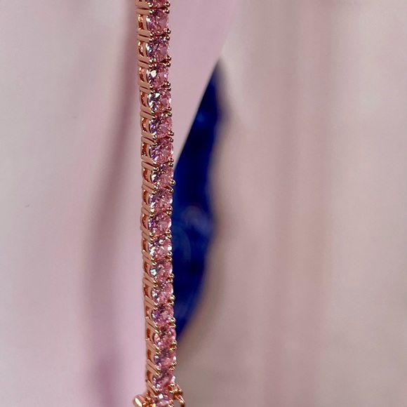 Clearance‼️6ct Amethyst Tennis Bracelet. 14k Rose gold on alloy. 7" / 7.5" Pink - Picture 6 of 9